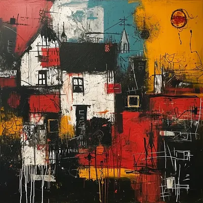 Feeling the weight of this town tearing at my seams. Every corner echoes with memories that cut deep. Trying to find solace in the chaos, but it's a struggle - AI artwork, 26 Jan 2024