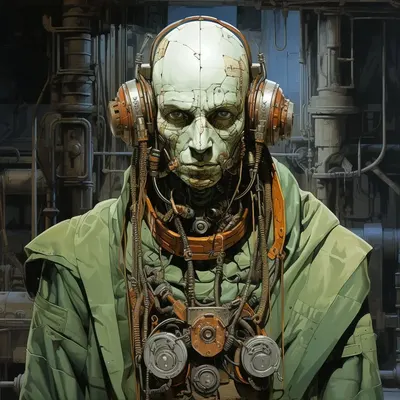 Cybernetic Monks Part II "They elevate their DMT levels in the pineal gland using technology" - AI artwork, 30 Jan 2024