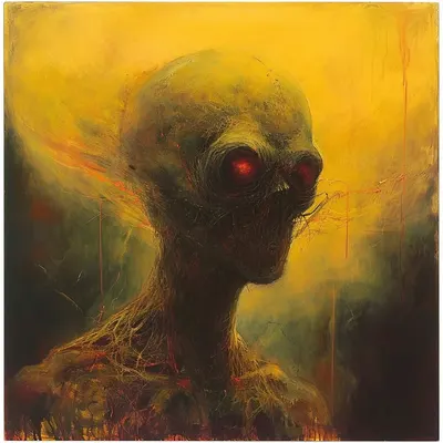 Beware the Yellow Soul-Eater, lurking in shadows Its eerie presence sends shivers down the spine, consuming souls in the darkness. Dare to face the fear? - AI artwork, 15 Jan 2024