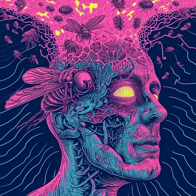 Hive mind: it's all connected - AI artwork, 20 Jan 2024