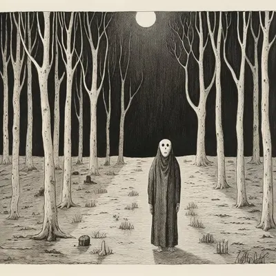 ghosts of the forest - AI artwork, 1 Jan 2024