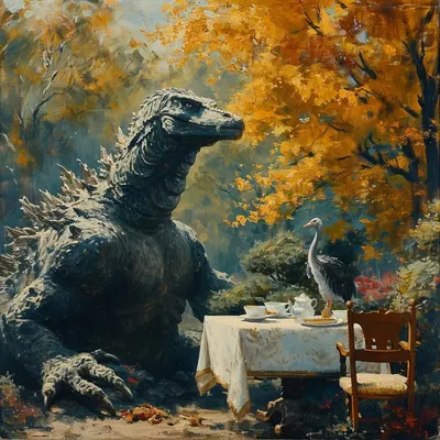 "There is no trouble so great or grave that cannot be much diminished by a nice cup of tea." - AI artwork, 27 Jan 2024