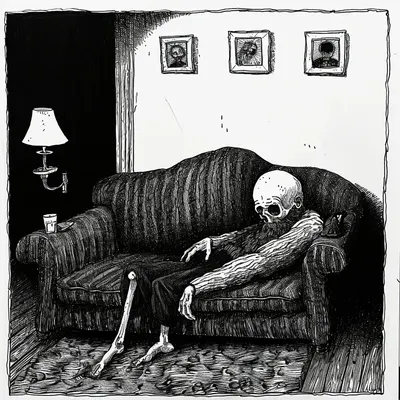 Embracing life's journey, acknowledging the inevitability of our shared destiny. Death. Choosing to face the unknown with dignity, as we all navigate the profound mystery of existence - AI artwork, 25 Jan 2024