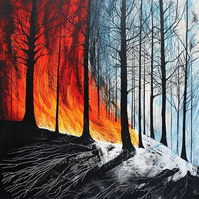 THE FIRE IS COMING WE ARE NEXT - AI artwork, 4 Jan 2024