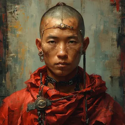 Cybernetic Monks Part II "They elevate their DMT levels in the pineal gland using technology" - AI artwork, 30 Jan 2024