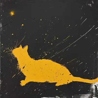 Just yellow cat in space - AI artwork, 10 Jan 2024