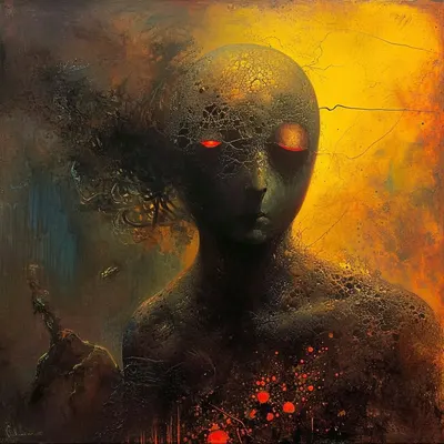 Beware the Yellow Soul-Eater, lurking in shadows Its eerie presence sends shivers down the spine, consuming souls in the darkness. Dare to face the fear? - AI artwork, 15 Jan 2024