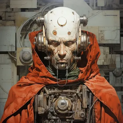 Cybernetic Monks Part II "They elevate their DMT levels in the pineal gland using technology" - AI artwork, 30 Jan 2024