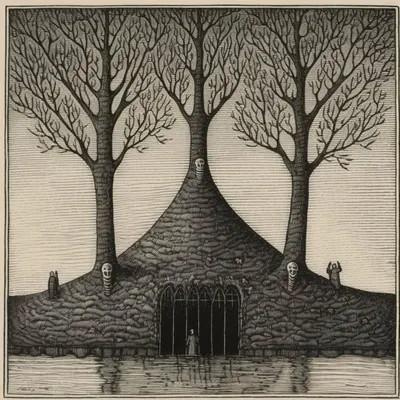 ghosts of the forest - AI artwork, 1 Jan 2024