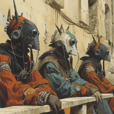Fortune Tellers. Why are we so keen on knowing the future when the present is so uncertain? - AI artwork, 20 Feb 2024