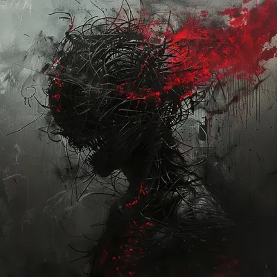 My head is heavy - AI artwork, 29 Feb 2024