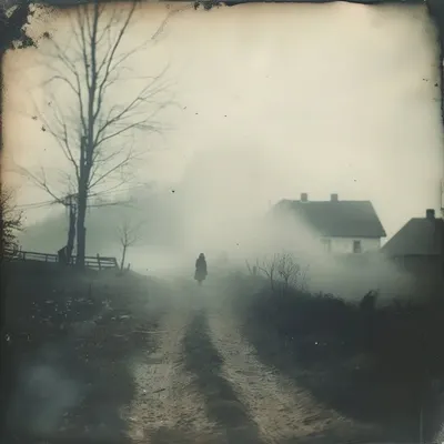 Polish village. Ghosts. Void. I went through it - AI artwork, 3 Feb 2024