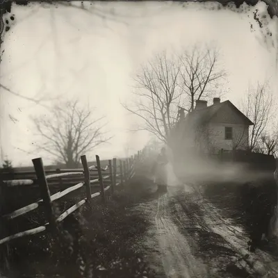 Polish village. Ghosts. Void. I went through it - AI artwork, 3 Feb 2024