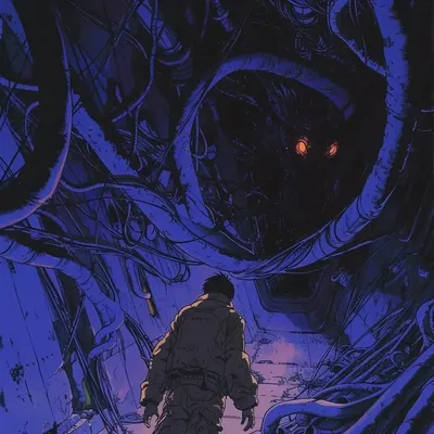 What hides in the dark? - AI artwork, 6 Feb 2024