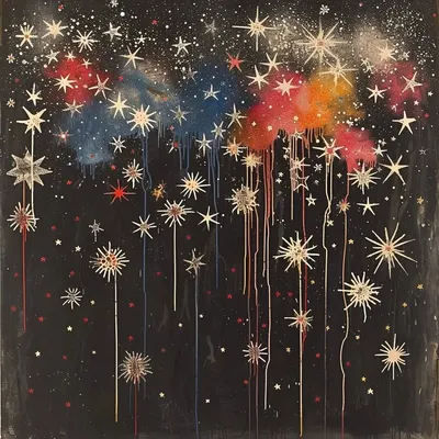 Explosions in the sky - AI artwork, 4 Feb 2024