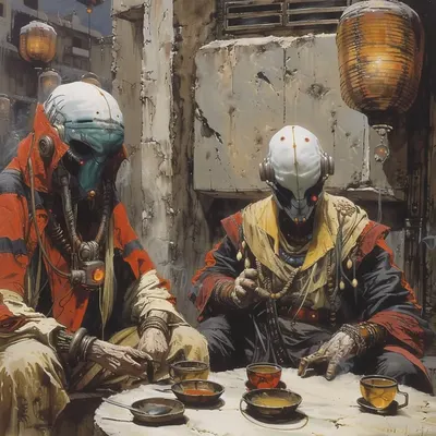 Fortune Tellers. Why are we so keen on knowing the future when the present is so uncertain? - AI artwork, 20 Feb 2024
