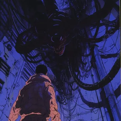 What hides in the dark? - AI artwork, 6 Feb 2024