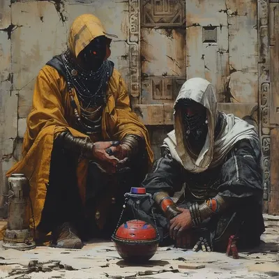 Fortune Tellers. Why are we so keen on knowing the future when the present is so uncertain? - AI artwork, 20 Feb 2024