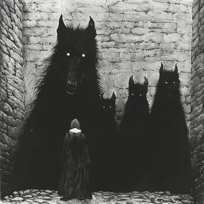 In the shadows of the mind, the black dog prowls, its heavy presence casting a veil of darkness over the soul, its mournful howls echoing the depths of despair - AI artwork, 1 Mar 2024