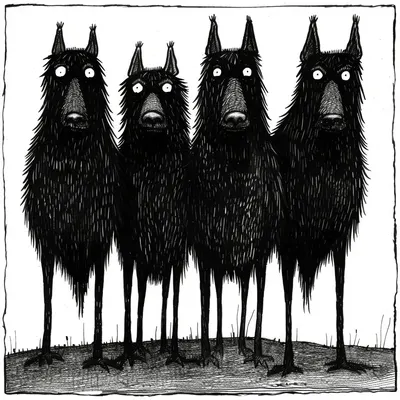 In the shadows of the mind, the black dog prowls, its heavy presence casting a veil of darkness over the soul, its mournful howls echoing the depths of despair - AI artwork, 1 Mar 2024