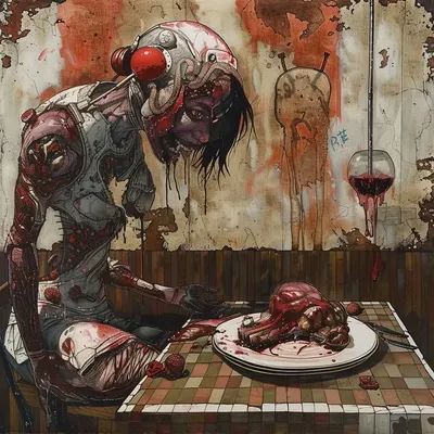 "Leave the potatoes." - AI artwork, 3 Mar 2024
