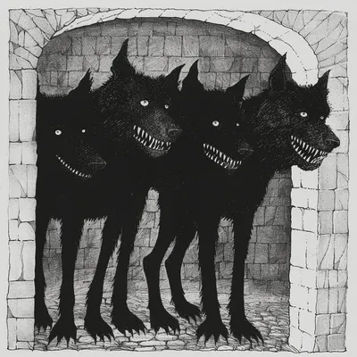 In the shadows of the mind, the black dog prowls, its heavy presence casting a veil of darkness over the soul, its mournful howls echoing the depths of despair - AI artwork, 1 Mar 2024