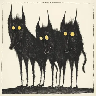 In the shadows of the mind, the black dog prowls, its heavy presence casting a veil of darkness over the soul, its mournful howls echoing the depths of despair - AI artwork, 1 Mar 2024