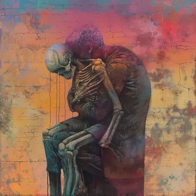 Time devours all things; memories fade into darkness as the shadows of the past dance in the depths of our minds - AI artwork, 23 Apr 2024