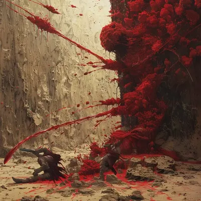 RIVERS RUN RED - AI artwork, 9 Apr 2024