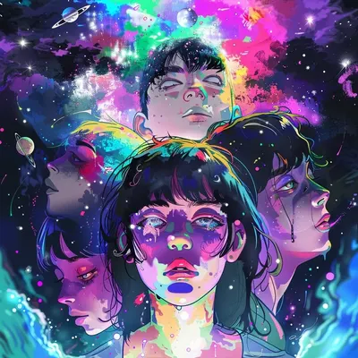 galaxy walkers - AI artwork, 22 Apr 2024