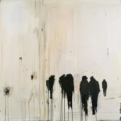 These pieces symbolize the fear that has accompanied my life for a long time. They represent not only death, but also the disappearance of people we love and know. Those who were once close now seem light years away. There is constant change and constant movement. We can never go back - AI artwork, 16 May 2024