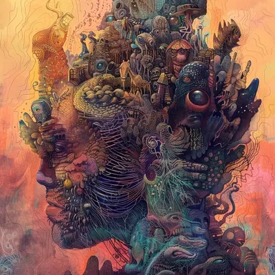 Amidst the cacophony of countless voices, I find myself drowning in the overwhelming noise. Every whisper, every shout merges into a tumultuous sea, pulling me under, leaving me yearning for a breath of silence - AI artwork, 28 May 2024