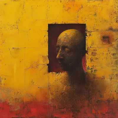 Depression is a silent storm, a heavy square over the soul It's the prison where colorless twilight falters hope and shadows stretch endlessly. It whispers of forgotten dreams and burdens the heart with invisible weight, pulling one into an abyss where light seems a distant memory But I managed to escape - AI artwork, 4 Jun 2024