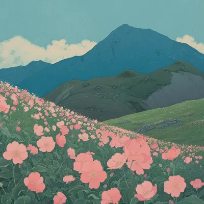 trough the ocean of flowers, on a different planet - AI artwork, 18 Aug 2024