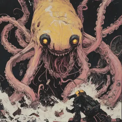 MECHAOCTOPUS ATTACK!!! - AI artwork, 13 Aug 2024