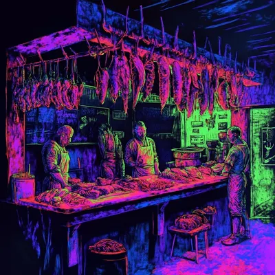 meat and plastic - AI artwork, 24 Aug 2024