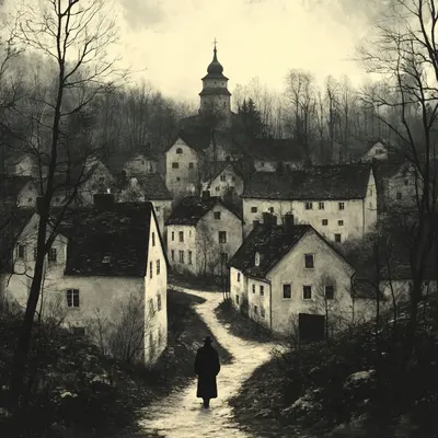 There, in the middle of space, lies my village. So tiny, yet it was my whole world - AI artwork, 3 Sep 2024