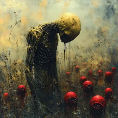 In the spaces where life and decay meet, we find fragments of ourselves slipping away. Each moment drips with both the weight of existence and the pull of the inevitable. Sometimes, it's in the unraveling that we discover the most profound truths - AI artwork, 8 Sep 2024