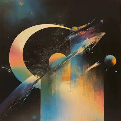 How is it that every planet, every dot in the cosmos moves in perfect order, yet our lives are so chaotic? Is this an illusion, or is it just a matter of scale? - AI artwork, 2 Sep 2024