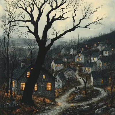 There, in the middle of space, lies my village. So tiny, yet it was my whole world - AI artwork, 3 Sep 2024