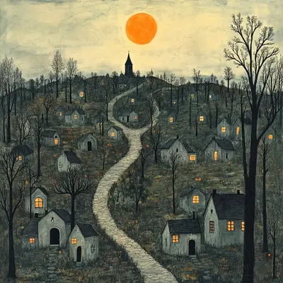 There, in the middle of space, lies my village. So tiny, yet it was my whole world - AI artwork, 3 Sep 2024