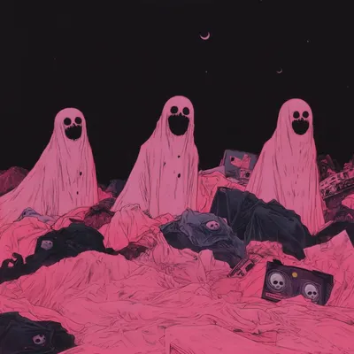 Your friendly neighborhood ghosts - AI artwork, 8 Oct 2024