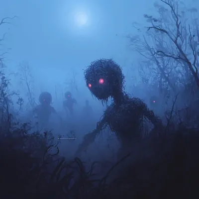 Fear of the dark, fear of the dark, I have a constant fear that something's always near - AI artwork, 5 Oct 2024
