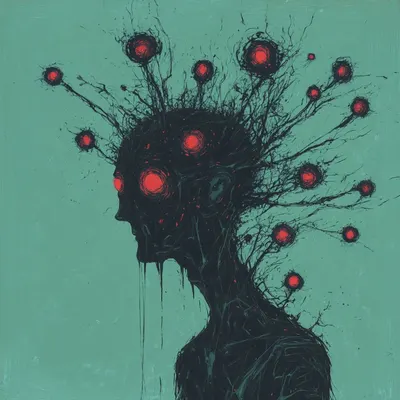 Fear of the dark, fear of the dark, I have a constant fear that something's always near - AI artwork, 5 Oct 2024