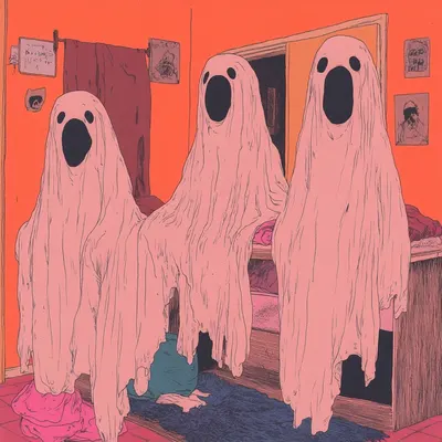 Your friendly neighborhood ghosts - AI artwork, 8 Oct 2024