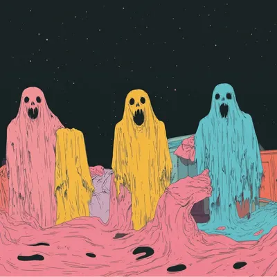Your friendly neighborhood ghosts - AI artwork, 8 Oct 2024