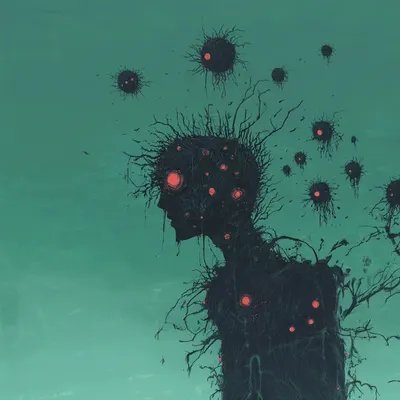 Fear of the dark, fear of the dark, I have a constant fear that something's always near - AI artwork, 5 Oct 2024