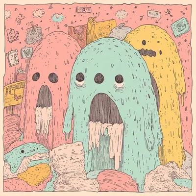 Your friendly neighborhood ghosts - AI artwork, 8 Oct 2024