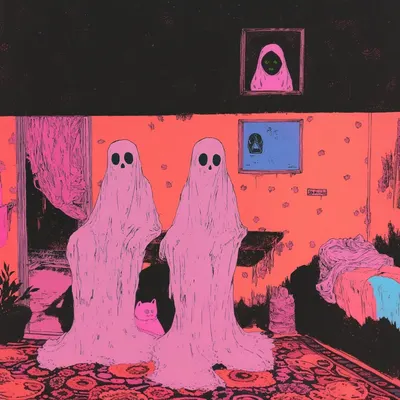 Your friendly neighborhood ghosts - AI artwork, 8 Oct 2024
