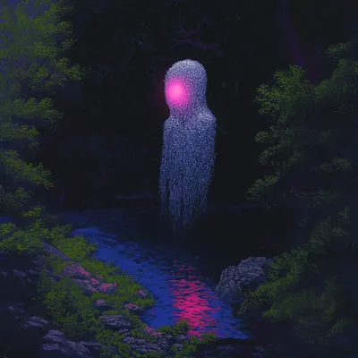 We are about 60% water, yet atoms are over 99.999999999999% empty space - AI artwork, 22 Nov 2024